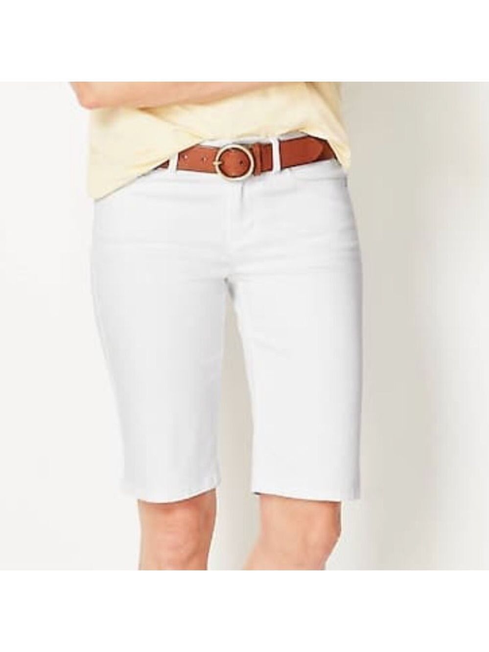 Nwt J. Jill Authentic Fit Jean Shorts Elastic Back Waist White 16P